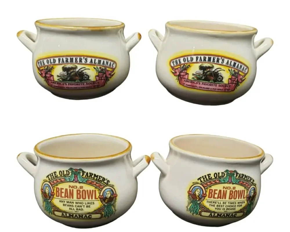 Vintage The Old Farmer's NO. 2 Bean Bowl Almanac Set of 2 Westwood International